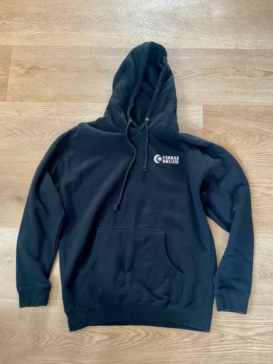 Sweaters - VIBRAS BRUJIS -Black Pullover Hoodie- Medium - Gently Used